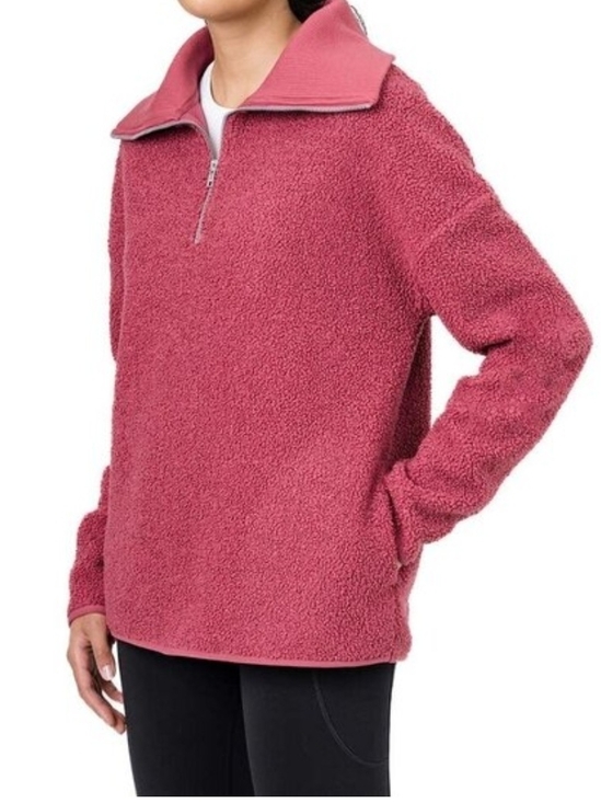 Elle Jackets & Blazers - Elle Plush Half-Zip Sherpa Pullover - Roseberry